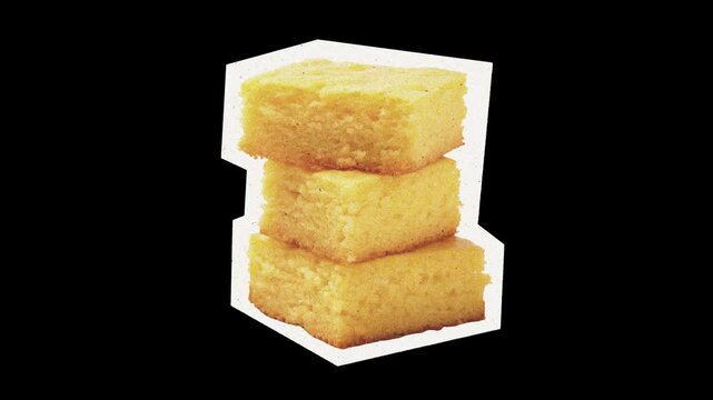 Motion Graphics Animation of Cornbread for Collage Art in Montage Style