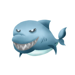 shark cartoon isolated on white