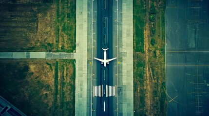 A plane is taking off from an airport runway