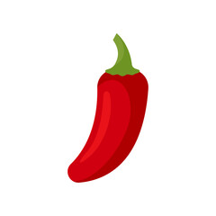 Red Jalapeno, isolated flat illustration in transparent background