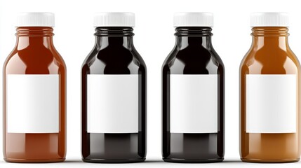 Eco-Friendly Glass Condiment Bottles for Customized Messages 3D Render on White Background