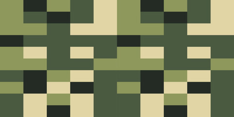 Camouflage Pattern Background Seamless Vector Illustration. Classic Clothing Style Masking Camo Repeat Print. Military Camouflage Face Paint