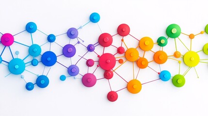 Obraz premium Economic Network: Vector Art Illustration of Interconnected Policies with Vibrant Colors