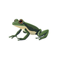 Green Tree Frog: A captivating illustration of a vibrant green tree frog isolated on transparent background, cut out, png, showcasing its striking features and natural elegance.  