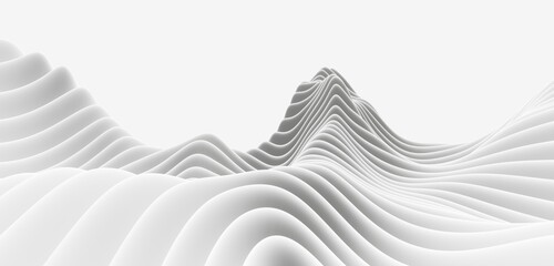 Fantasy landscape of other world, white mountain valley. Digital painting 3d rendering © Annuitti