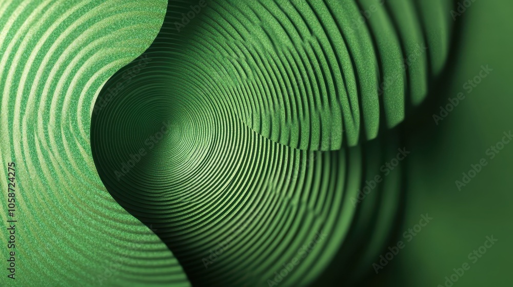Poster elegant green background featuring concentric circle patterns and subtle shadows, ideal for creating