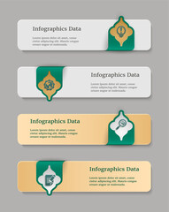Sticker set with vertical clips; islamic style stickers