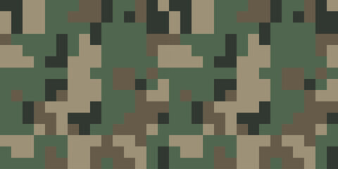Desert Seamless Camo Graphic Print. Autumn Camouflage Seamless Pattern
