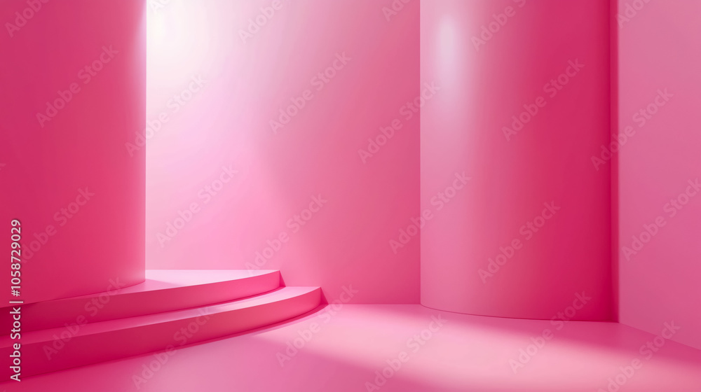 Poster pink studio with blank space background and presentation backdrops. a gradient of light and pink in 