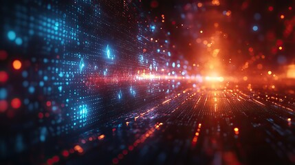 Obraz premium An abstract background with dynamic blue arrows, creating futuristic tech aesthetic