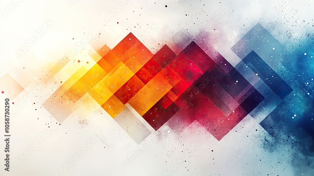 Poster an abstract colorful arrow background with copy space on white background, representing forward-thin