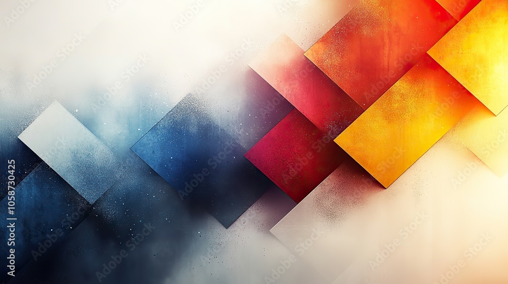 Poster an abstract colorful arrow background with copy space on white background, representing forward-thin