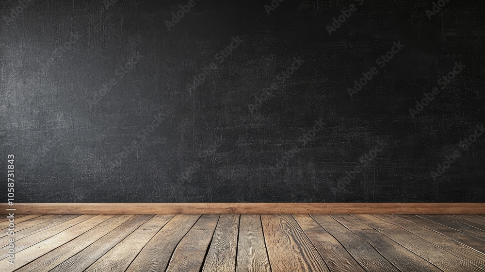 Poster blackboard texture on a wall with a dark background featuring ample copy space for text or graphics