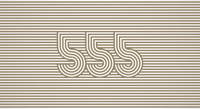 Number 555 logo design Inspiration. Number 555 logo multi line style that blends into the line background. flat design logo template. vector illustration