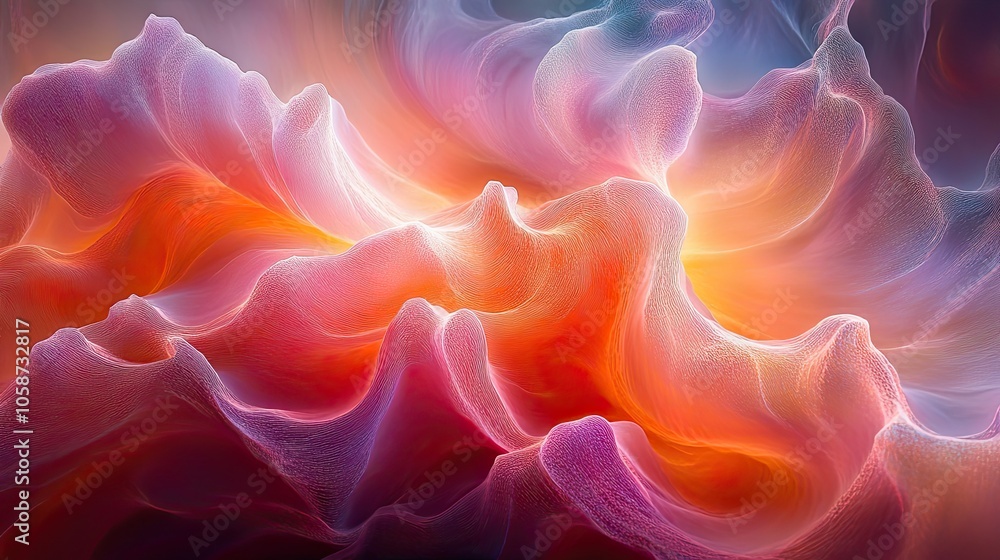 Poster an abstract image with vibrant hues suggests the dynamic nature of motion and transformation