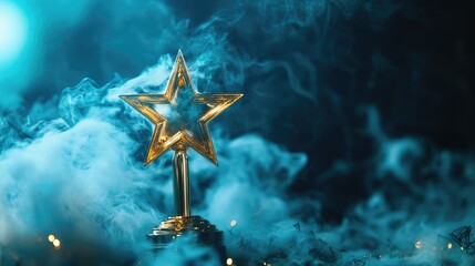 Celebrate success with sophistication A gold star trophy emerges from smoke against a blue backdrop Choose investments that reflect the essence of accomplishment