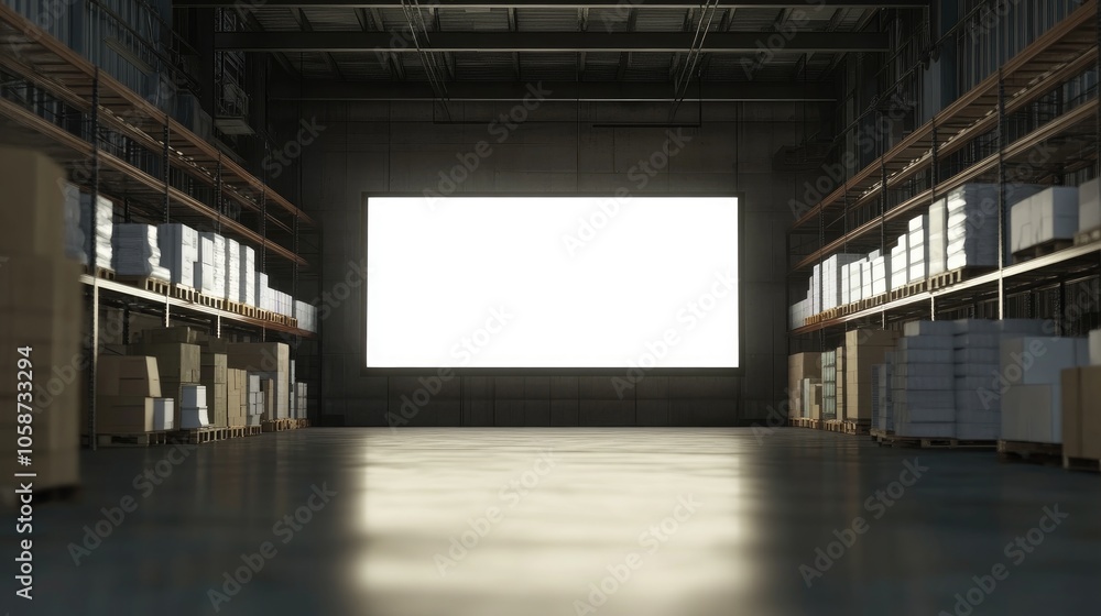 Poster blank display billboard or digital light box for text messages or media content featuring a blurred 