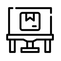 Icon Shipping Box With Style Outline