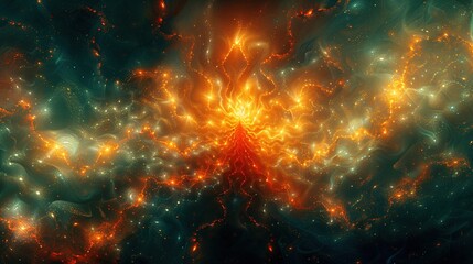 Fototapeta premium A vibrant cosmic scene with swirling colors and light, evoking a sense of wonder.