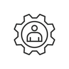 User settings icon in line design. User settings, preferences, customization, profile, options, control, configuration on white background vector. User settings editable stroke icon