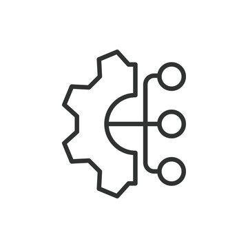 Data integration icon in line design. Data, integration, systems, software, connectivity, management, transfer on white background vector. Data integration editable stroke icon
