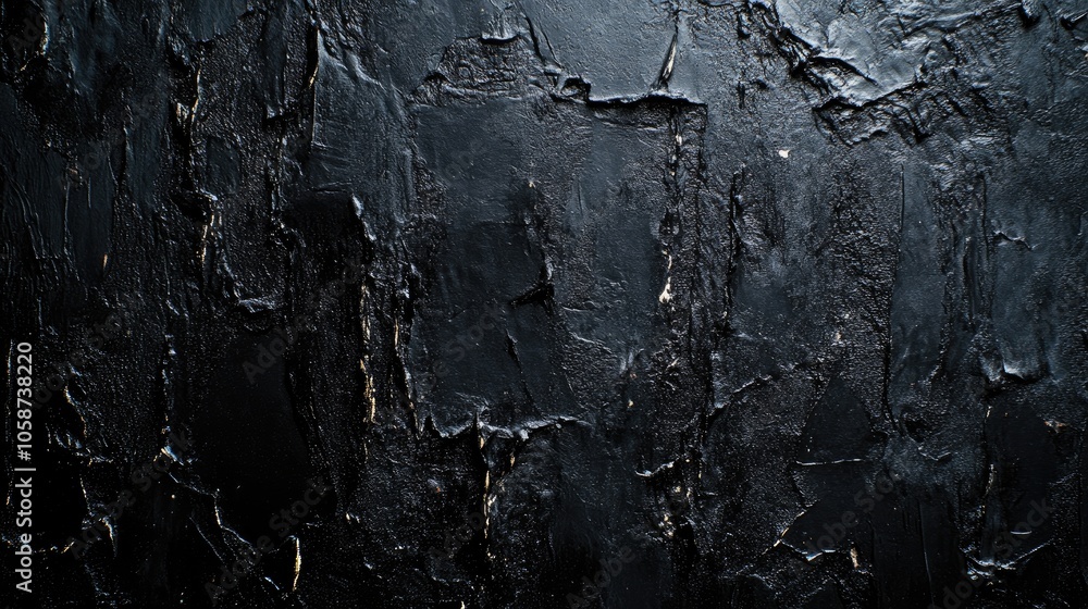 Poster close up of an abstract textured surface in black offering an artistic and atmospheric background
