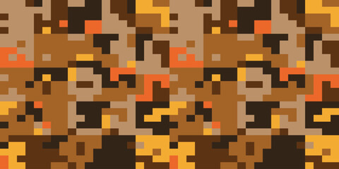Camouflage Army Pattern Seamless Vector Background, Classic Khaki Texture, Forest Hunting Design. Military Camouflage Patterns