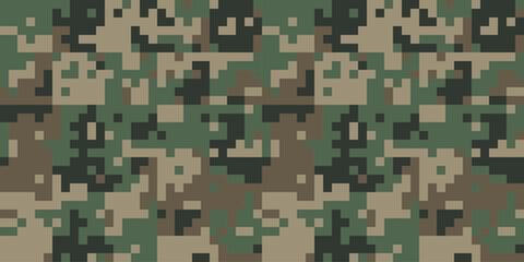 Desert Seamless Camo Graphic Print. Autumn Camouflage Seamless Pattern