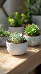 Green Succulents Pots Photo, Indoor Plants Home Decor