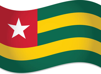 3D Flag of Togo Country Vector