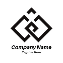 Obraz premium CP letter logo design icon