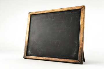 Fototapeta premium Small school wooden blank blackboard isolated on white background