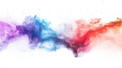 Fototapeta premium A colorful cloud of smoke with a white background