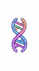 Cartoon Illustration Style DNA Molecular Structure