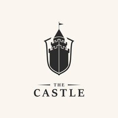 castle design art logo vector illustration.