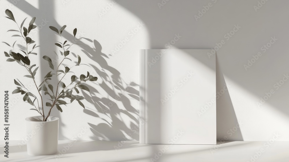 Poster a standing brochure mockup is presented in a bright environment highlighting its simple and elegant 