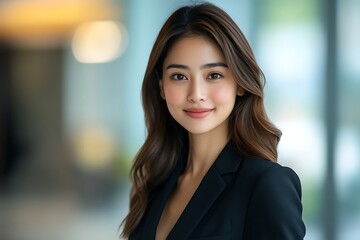 Naklejka premium Confident Woman in Business Suit, Office Portrait