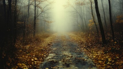 Obraz premium A road with trees in the background