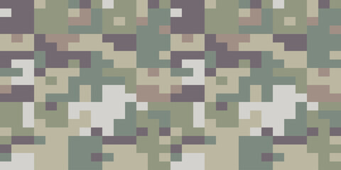 Camouflage Seamless Pattern. Trendy Style Camo, Repeat Print. Military Camouflage