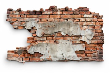 Obraz premium Empty Old Brick Wall Texture. Painted Distressed Wall Surface. Grungy Wide Brickwall. Neural network ai generated art