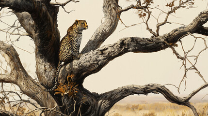 Obraz premium leopard sitting in the tree