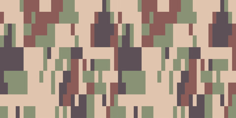 Camouflage Seamless Pattern. Trendy Style Camo, Repeat Print. Military Camouflage Suit