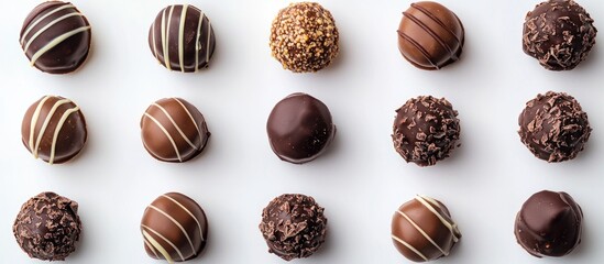 Chocolate Truffles On A White Background