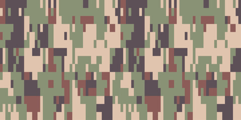 Camouflage Seamless Pattern. Trendy Style Camo, Repeat Print. Military Camouflage Jacket