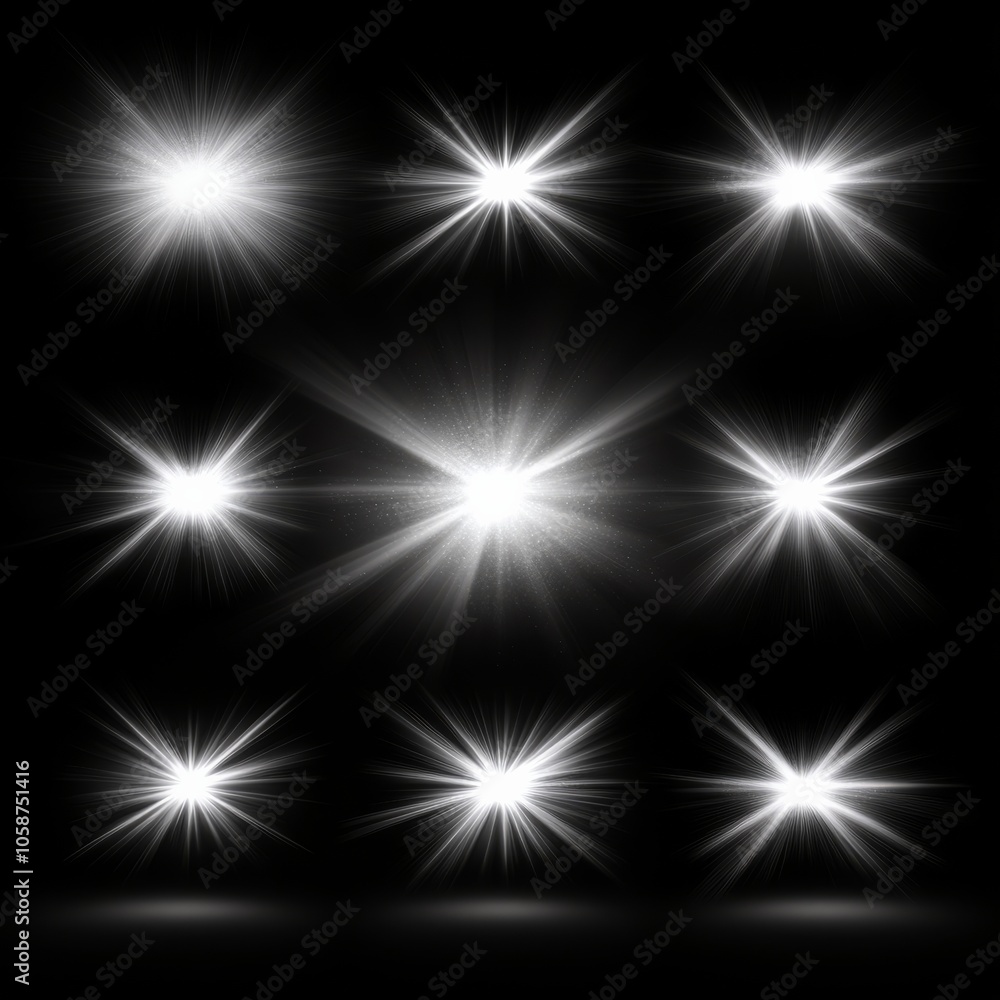 Aufkleber these are nine black and white flare patterns for use in photoshop