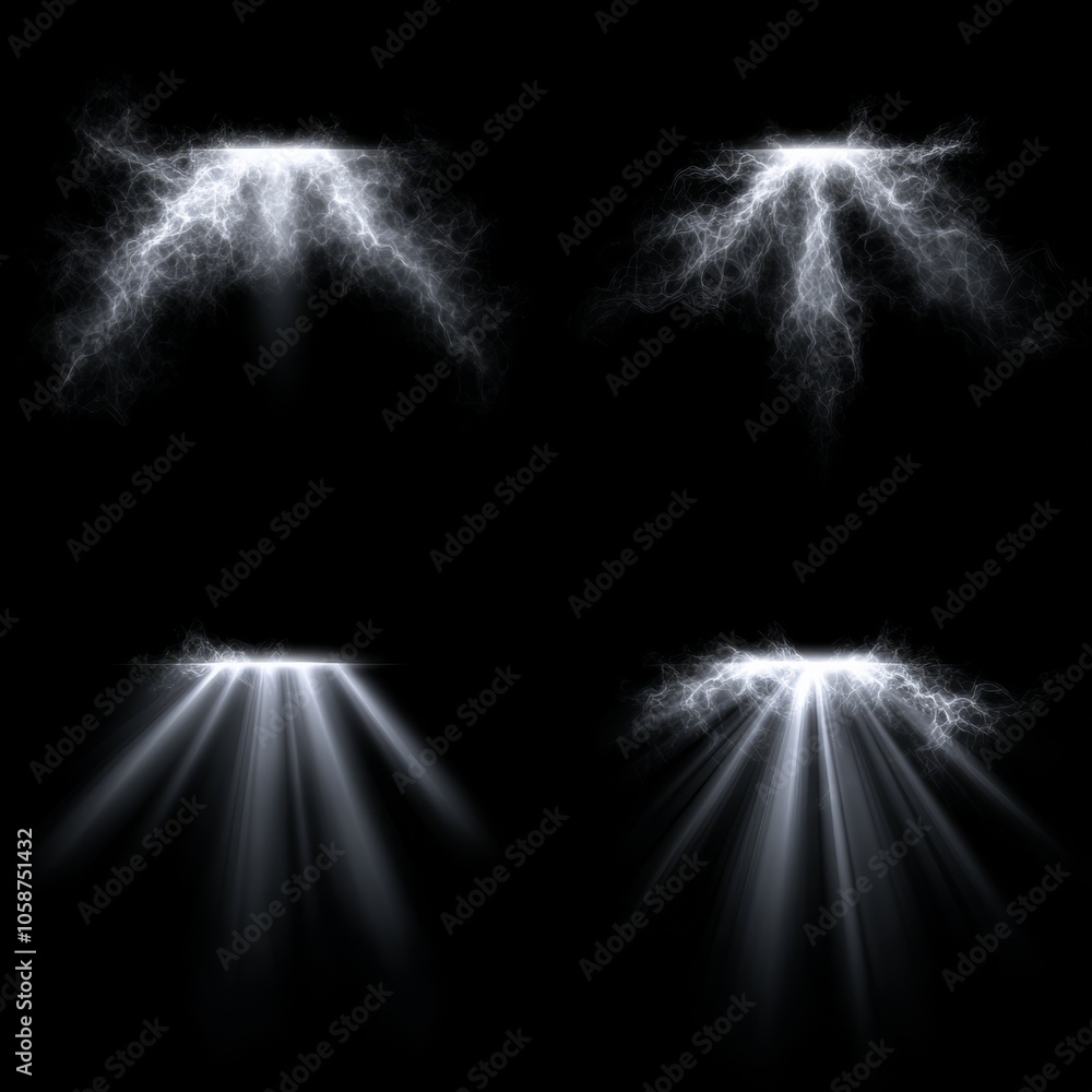 Aufkleber four black and white flare patterns perfect for use in photoshop