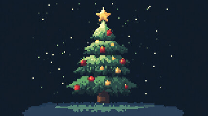 pixel christmas tree
