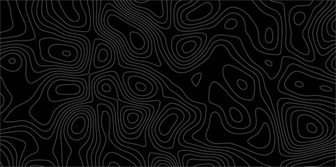 Fototapeta premium Topographic canyon geometric map relief texture with curved layers and shadow. abstract White background with a beautiful pattern, Topographic contour lines vector map seamless pattern vector. 