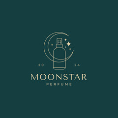Fototapeta premium Perfume logo design with moon and stars
