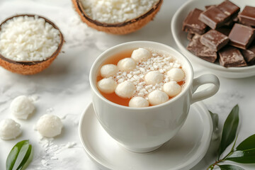 Photo of Coconut Hot Chocolate with Coconut Flakes